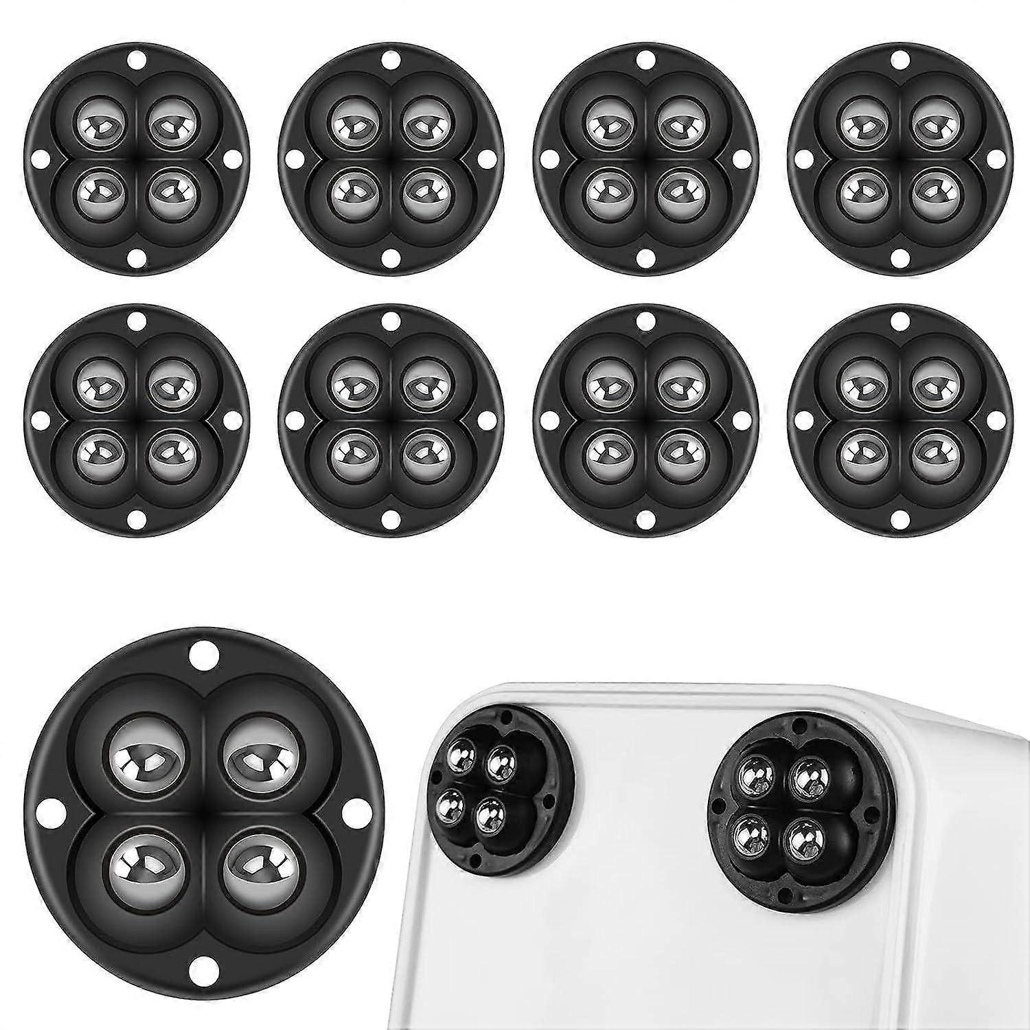 8 PCS Black Self Adhesive Mini Caster Wheels 360 Rotation