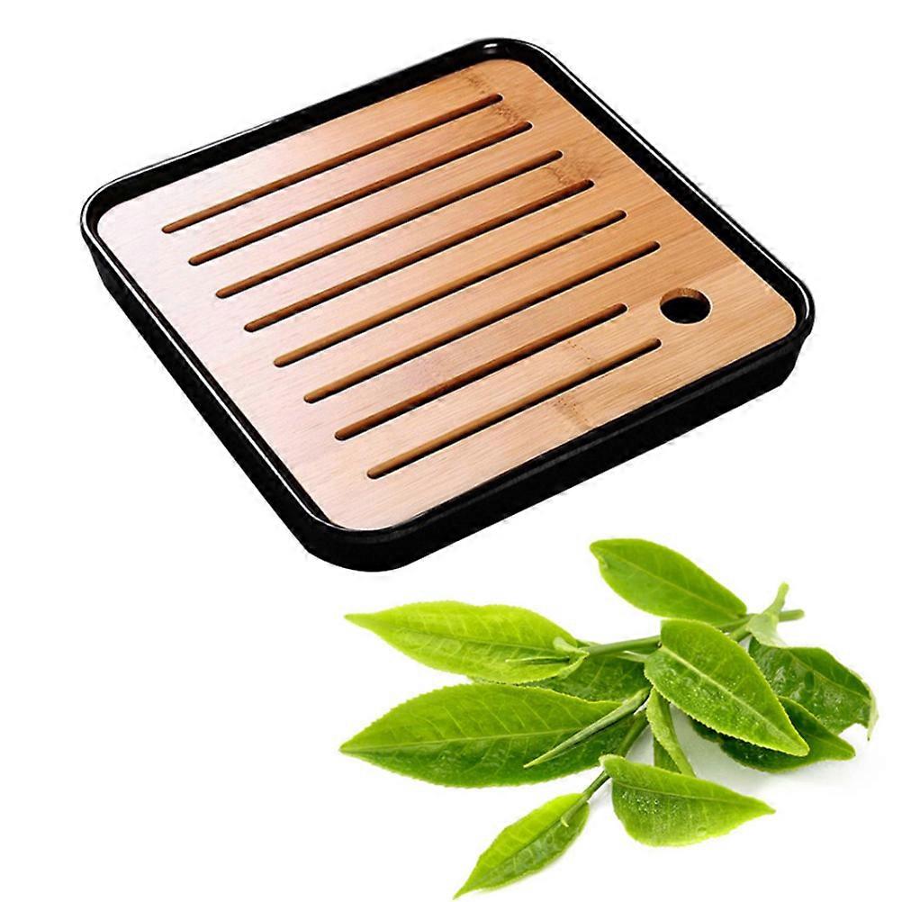 Japanese Bamboo Tea Tray Portable Tea Set with Tray Square Shape Material for Hotel Travel 1Set