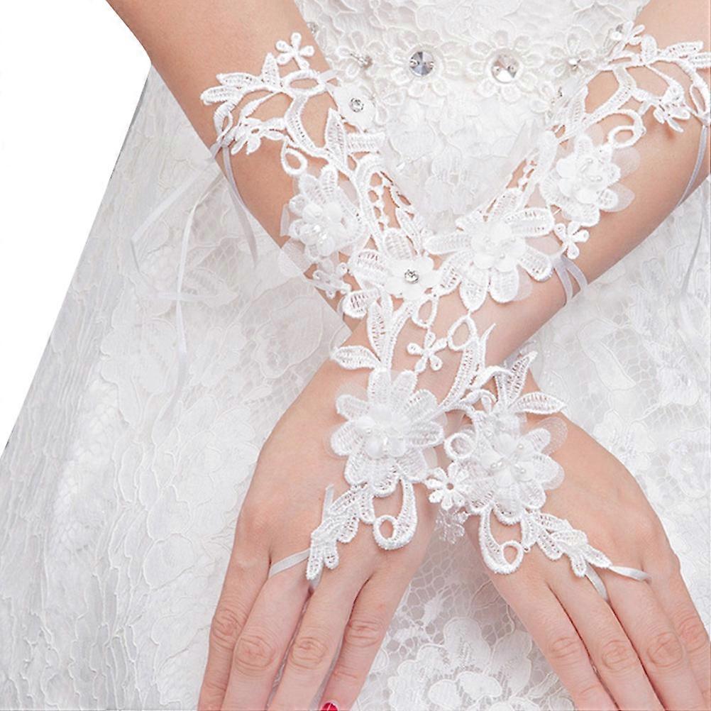 Prinzessin Handschuhe Elegant Pageant Weiß 1 Paar