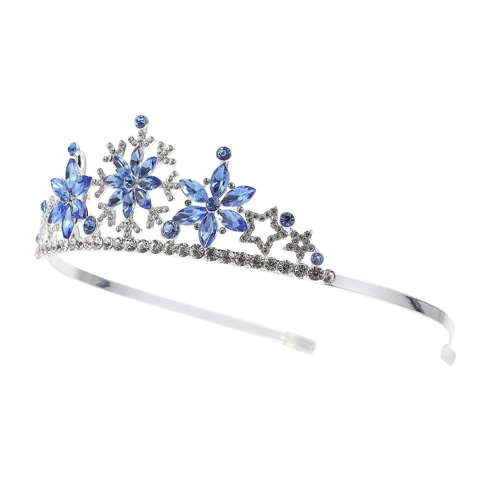 Here's a polished and professional product description for the **Crown Hairband Blue Alloy Snowflake Tiara**:
✨ **Elegant Snowflake Tiara –