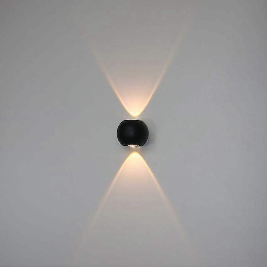 Up And Down Led Wall Light In Black And White Globe Shape For Corridor Bedroom Background Wall And Bedside Decor