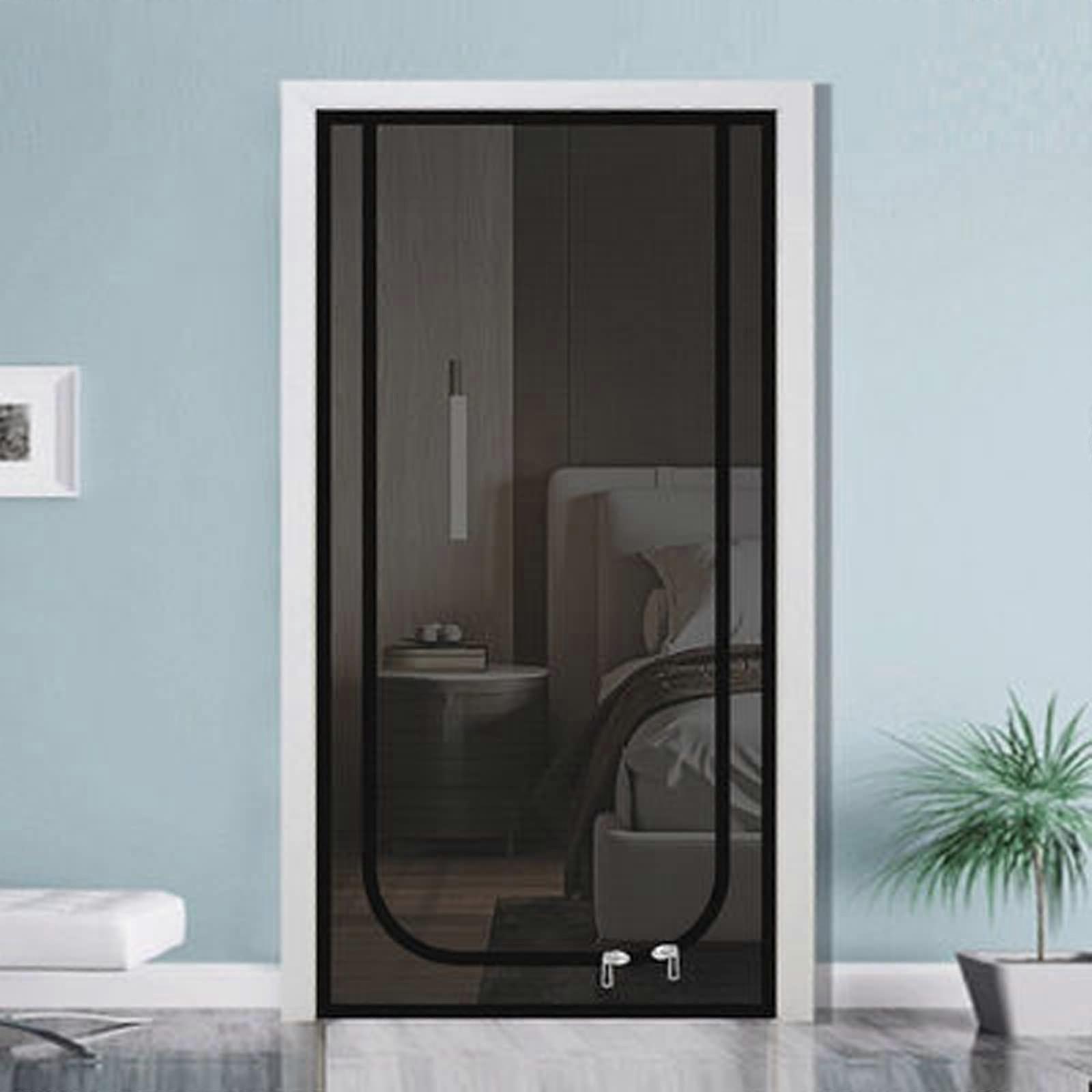 Custom Screen Door AntiMosquito Net Fly Screen Mesh SelfAdhesive Door Balcony Mesh with Zip Door Grille