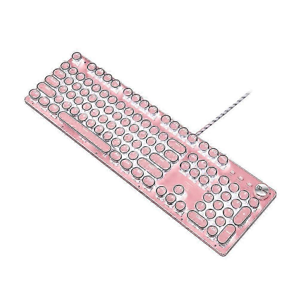 Retro Mechanical Gaming Keyboard 104 Key, LED Backlit Keyboard