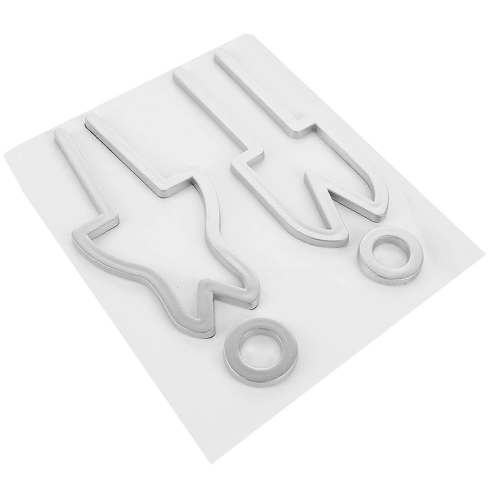 Bathroom Door Sign 1 Set Identification Restroom Sign Metal Silver 3D Hollow-out Design For Hotels Coffee Houses