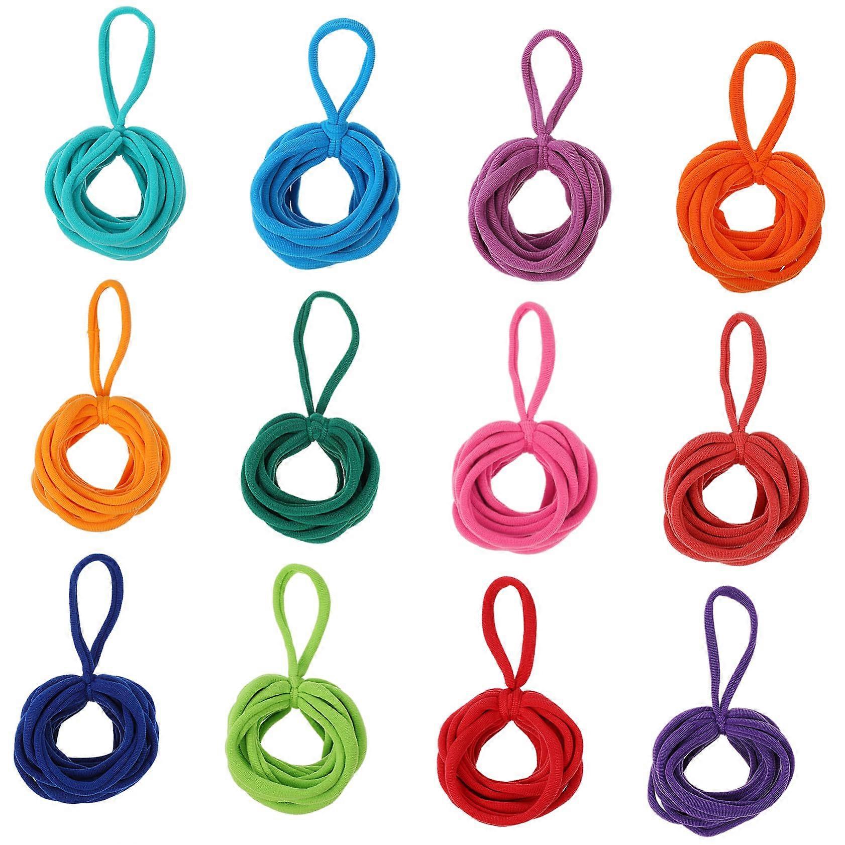 Elastic Weaving Loops Set for Pot Holders - 12 Color DIY Craft Supplies for Adults, Loom and Web Loop Refills