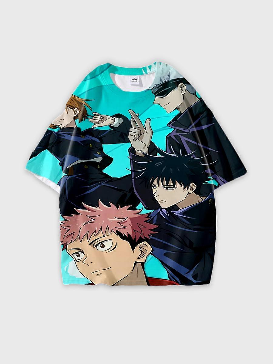 T-shirt round neck Character Pattern loose short sleeve P701