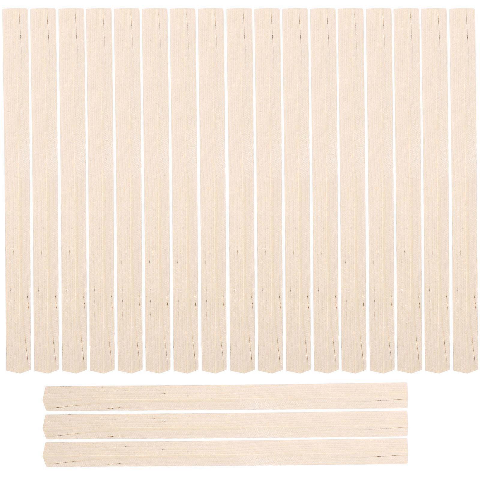 Wooden Square Dowels for Craft Projects Beige Unpainted Wood Sticks Safe Smooth Finish 20 Pieces