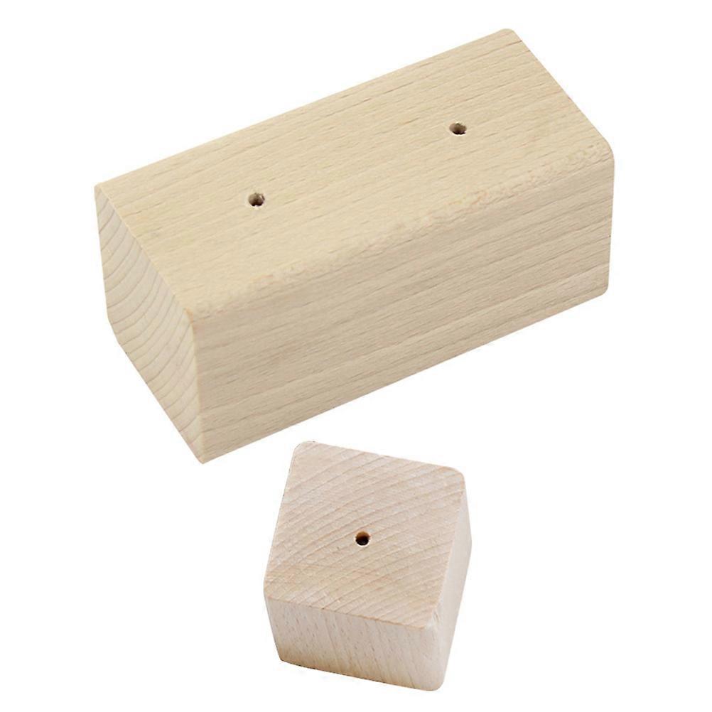 Wooden Carving Bases for Storage with Fine Workmanship and Safety Design Khaki 2PCS