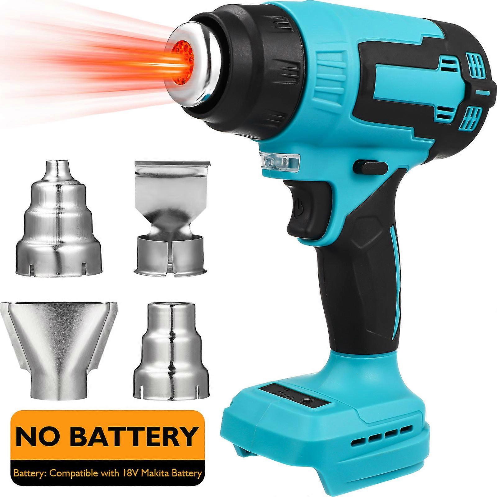 18V Cordless Hot Air Heater with Nozzles – Wireless Heating Tool Compatible with Makita, Ergonomic Grip & High Temperature Protective Cover