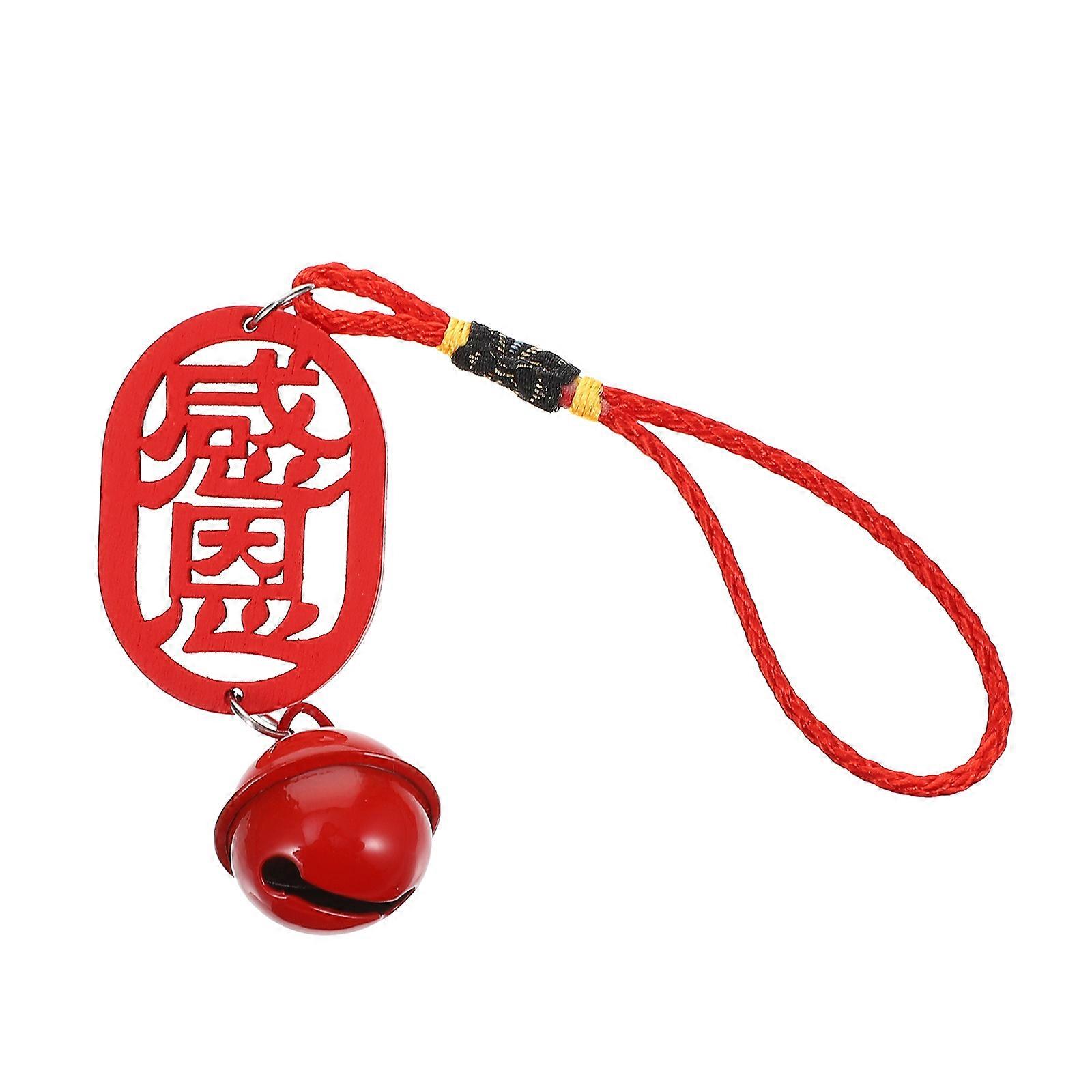 5 قطع الزخارف المعلقة الخشبية الحمراء على الطراز الصيني للمنزل والشرفة تستخدم 15.5X2.8 سم بركات