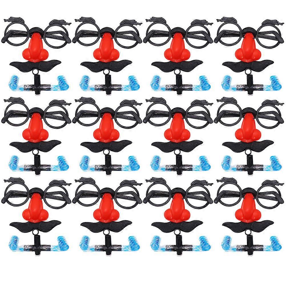 Funny Nose Costume Toys Multi Colored Plastic Whistle Mustache Clown Glasses Beard Prop for Party Supplies 15Pcs