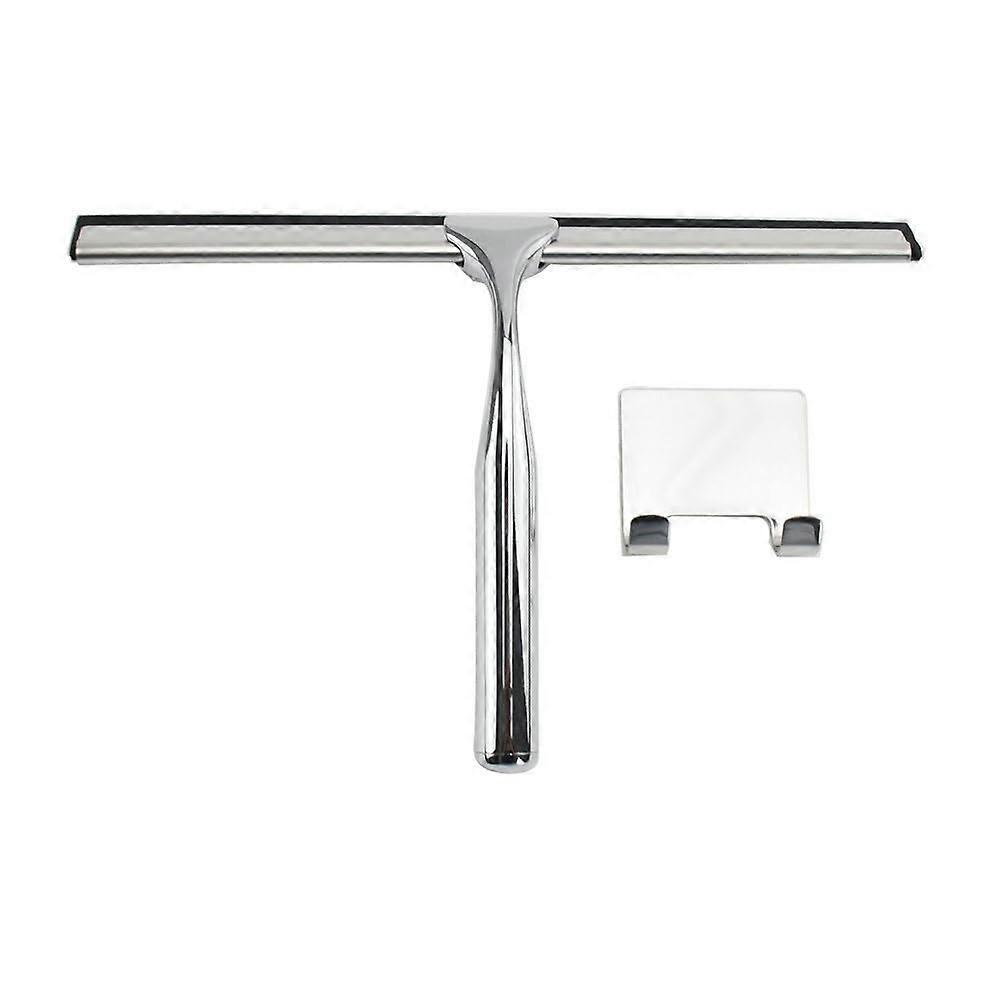 10" Silicone Squeegee for Windows, Glass, Shower Doors, Cars, Windshields - Silver, 25.4 x 16.5 cm with Hook