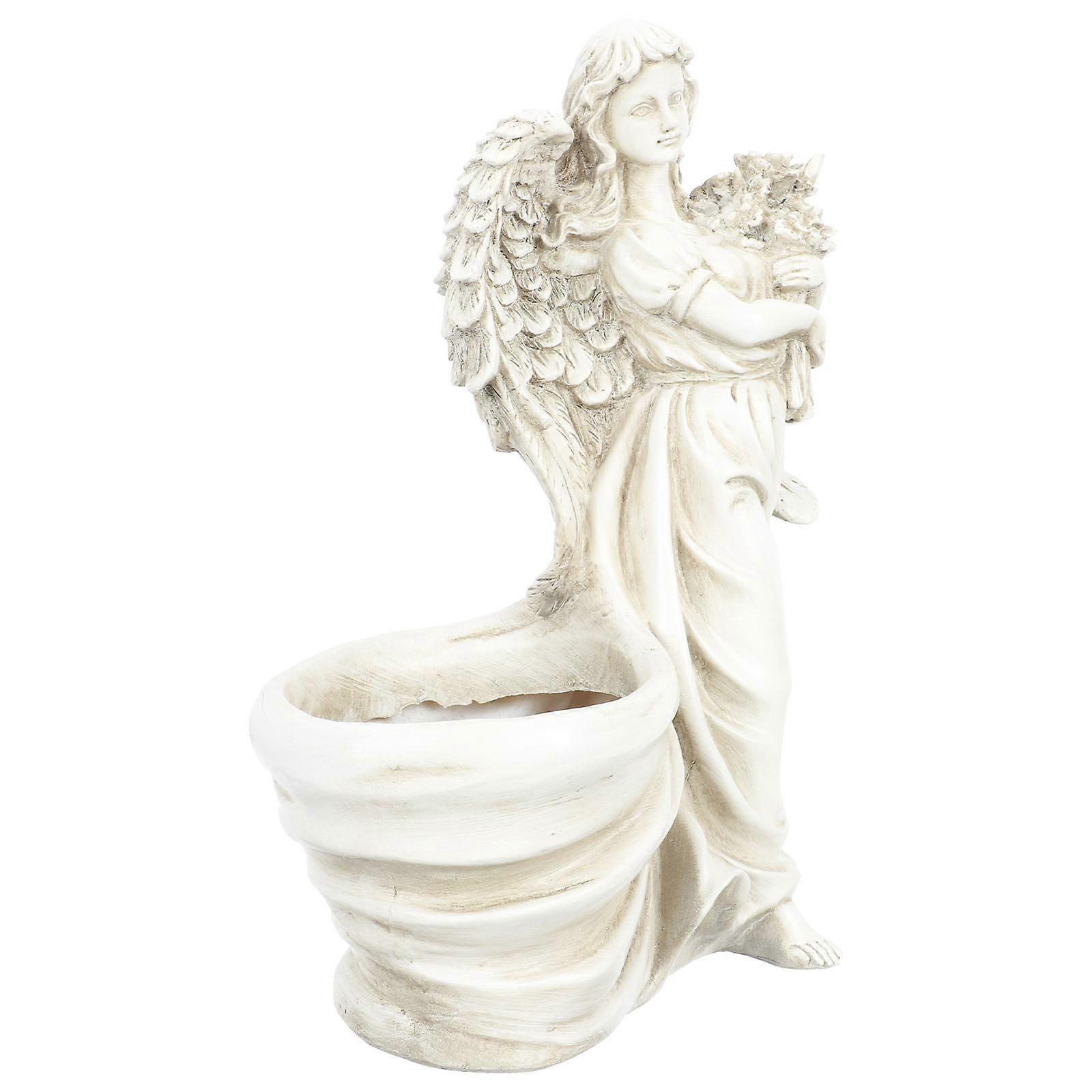 Resin Garden Ornament, Durable Statue with Planting Capability