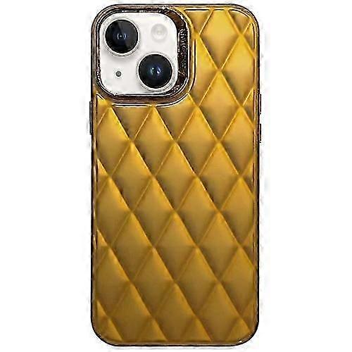 For iPhone 15 3D Rhombus Electroplating TPU Hybrid PC Mobile Phone Case