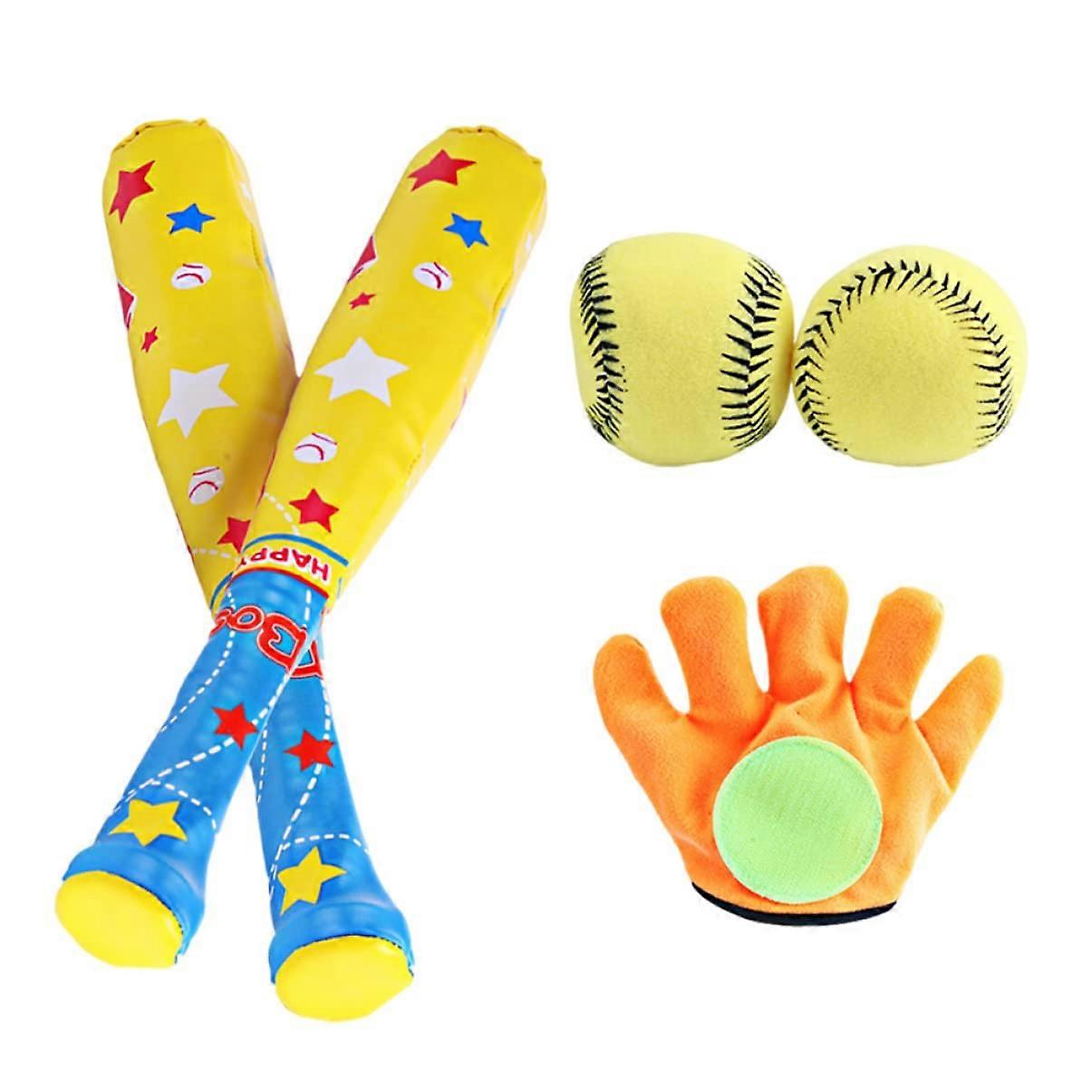 Children's Throwing Toy Baseball Set - Sticky Skills Interactive Game with 47X6X5CM Glove and Bat, Assorted Colors