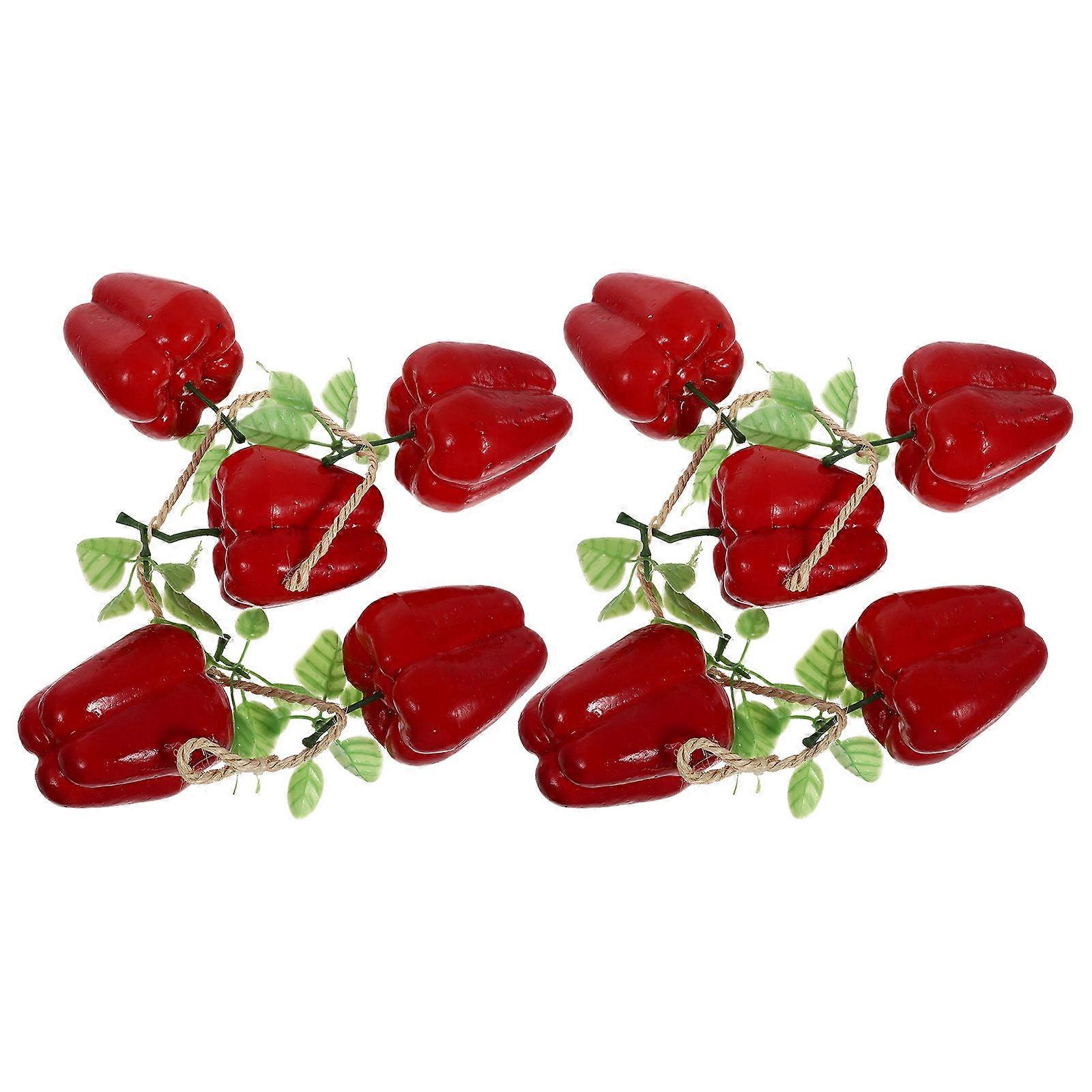 Hanging Vegetable String Decoration 1Pack For Home And Garden With Red Foam Material