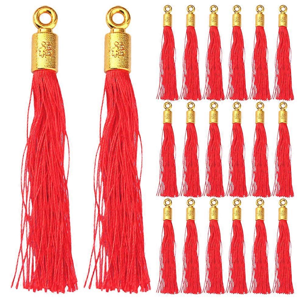 25pcs Red Chinese Knot Tassel Pendants DIY Hanging Ornaments for Spring Festival Car Key Bag Decoration with Delicate Craftsmanship and Versatile Use