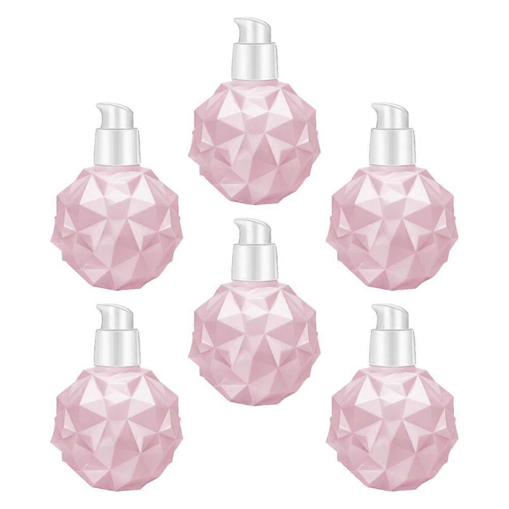 Small Plastic Bottles 6Set Durian Shape Design Pink PE Refillable Cream Lotion Holders For Home Use Cosmetic Users