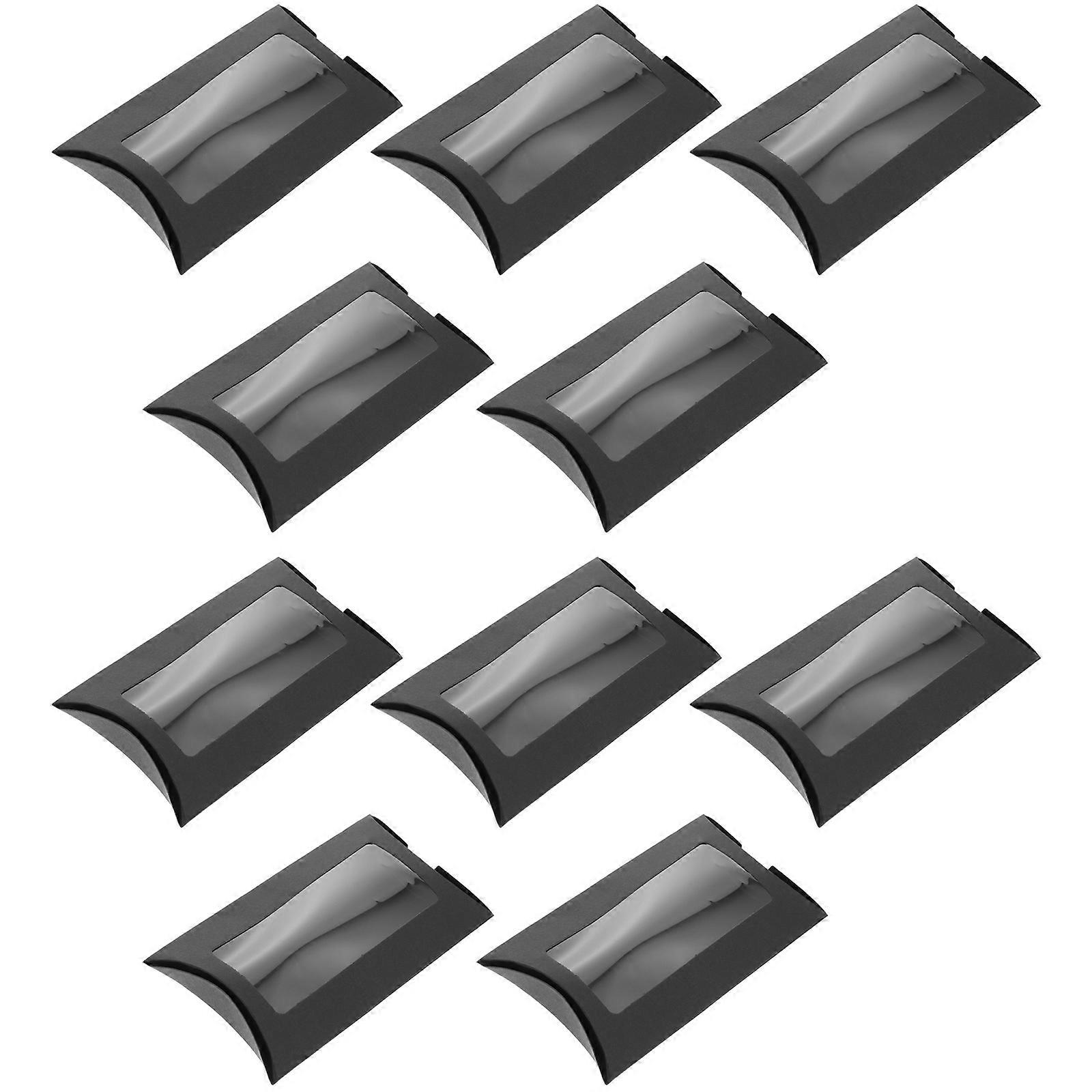 Candy Holder 10Set Black Pillow Paper Boxes For Festivals Family Decorations 16X7.8X2.5CM Craftsmanship