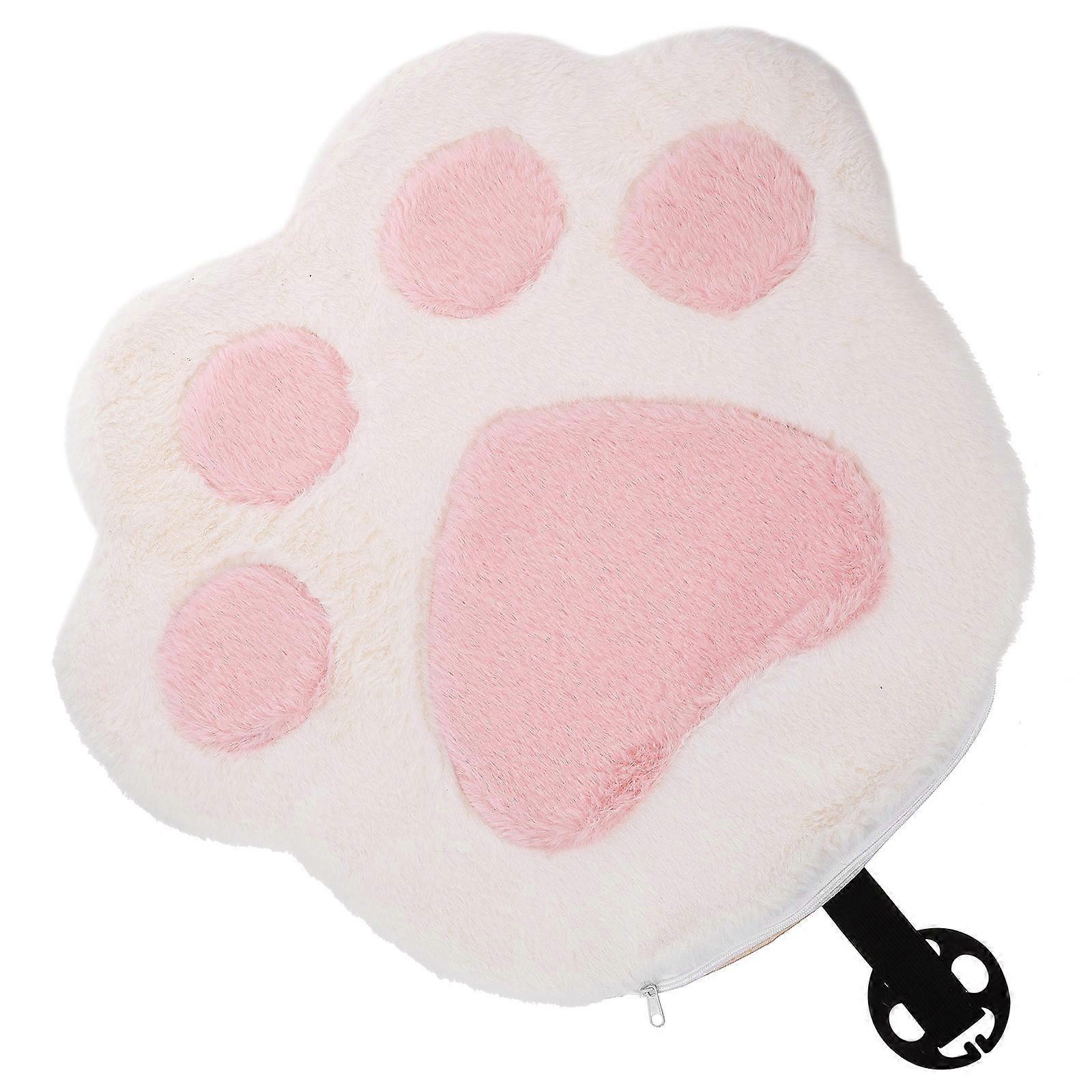 Plush Cat Paw Shape Car Seat Cushion For Car Seat Use In Cold Weather 54X48X1.5CM 1Pack
