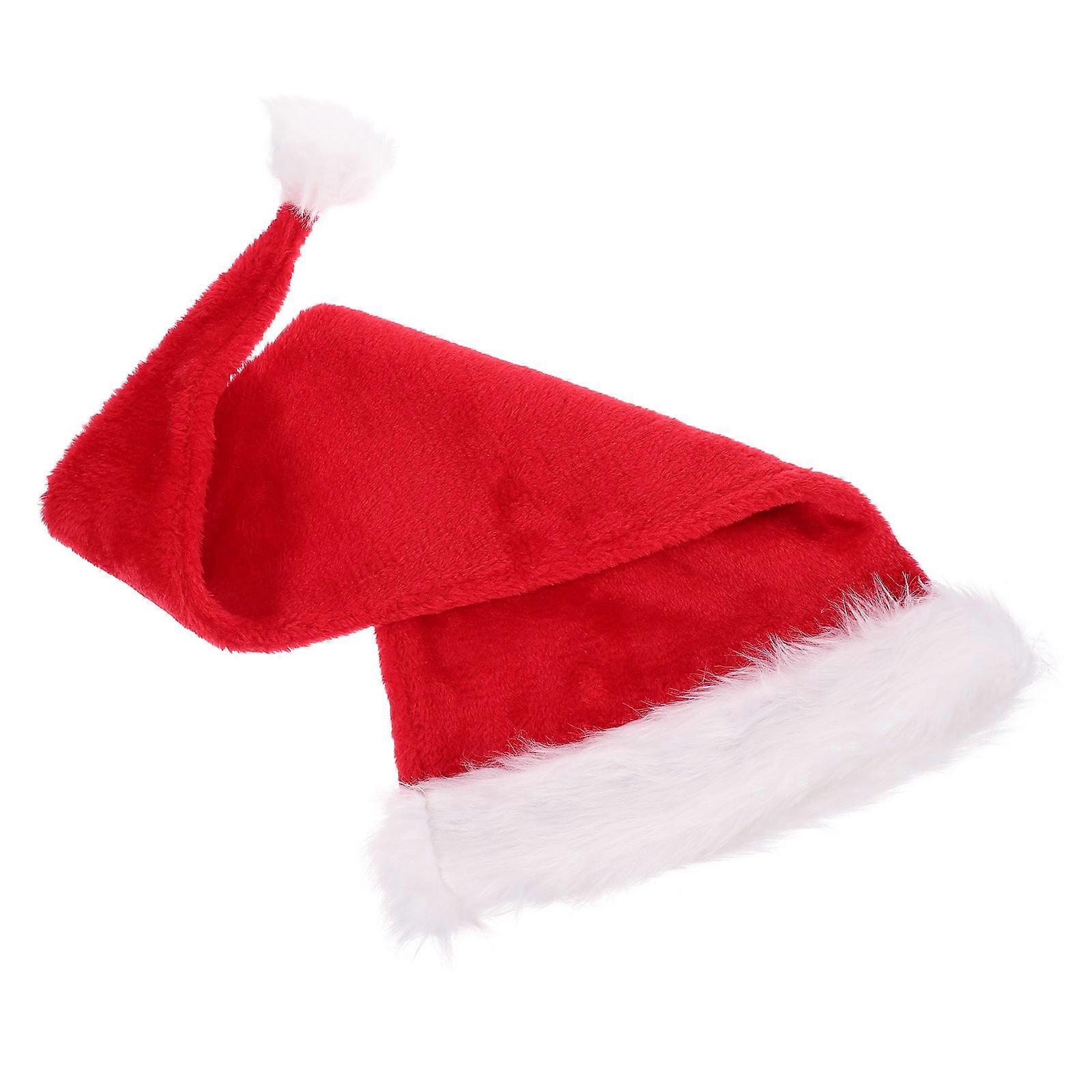 Soft Red Plush Santa Hat for Adults – Warm Holiday Christmas Party Accessory for Festive Celebrations and Seasonal Events