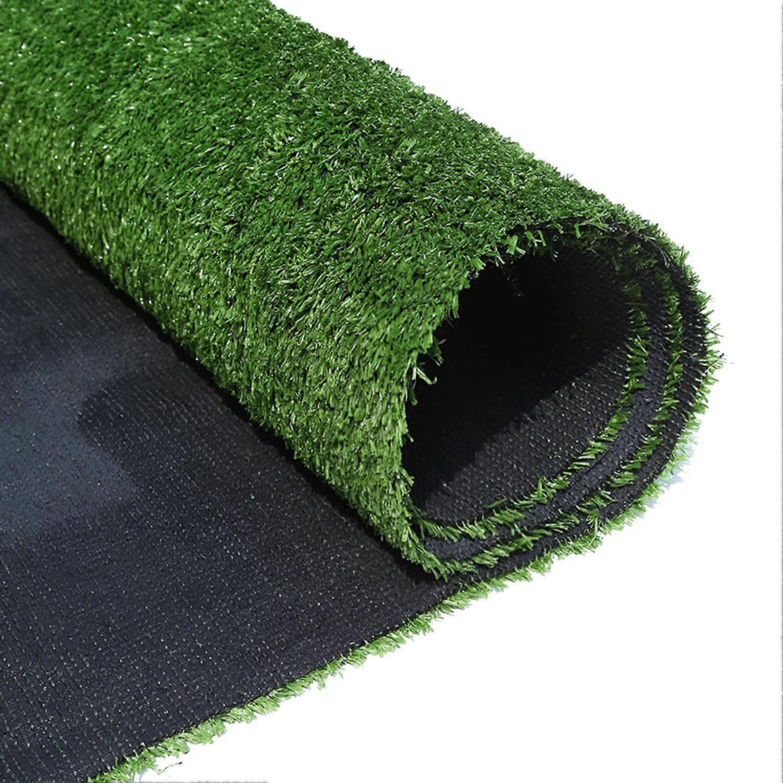 Green Artificial Grass 10 mm Pile Non-Slip Indoor Use Synthetic Turf Mat Cut-To-Fit 2 X 4.5 M