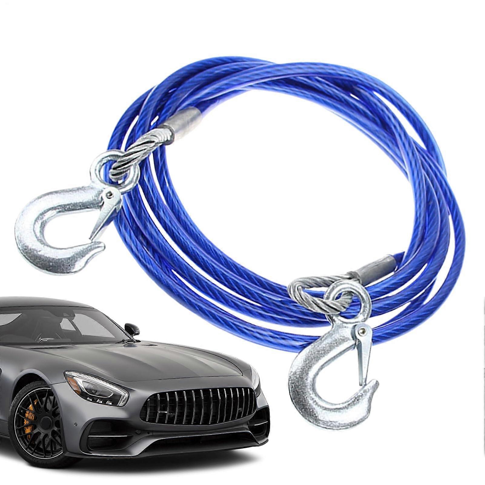 Car Tow Rope, Durable Tow Strap with Metal Hook, Secure Fit, WearResistant Construction, Compact and Portable, Suitable for Emergency Requirements.