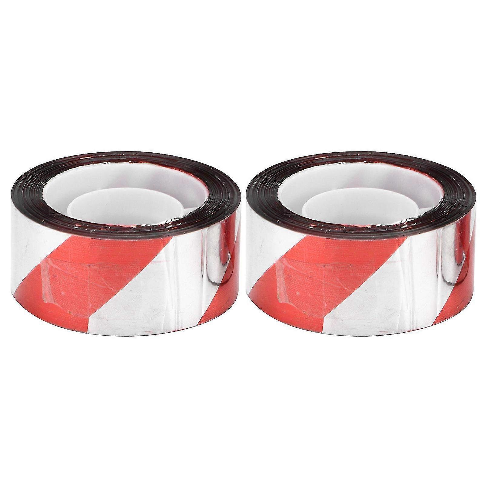 Reflective Bird Repellent Tape for Agriculture - Pack of 2 Red & Silver 50m Length for Effective Bird Control in Rice Fields