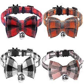 4-Pack Puppy Collars - Bell-Adorned Pet Neckbands (Multi-Color)