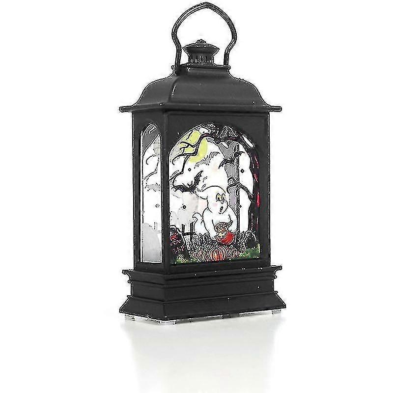 Halloween Transparent Lantern Night Decor Candle Lamp Led, White Ghost Patterns - White Ghost Patterns