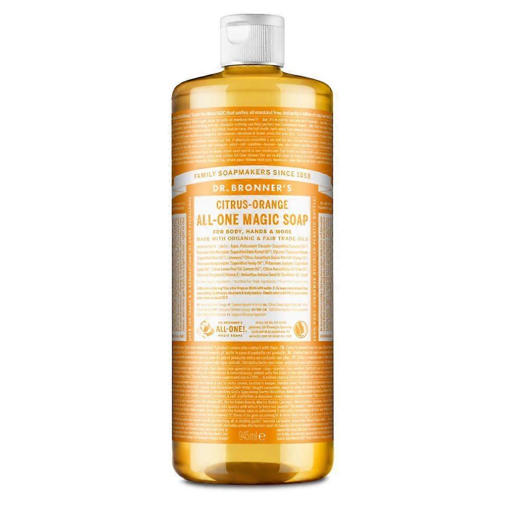 Dr Bronner Org Citrus orange All One Magic Liquid Soap 945ml - 3 Pack