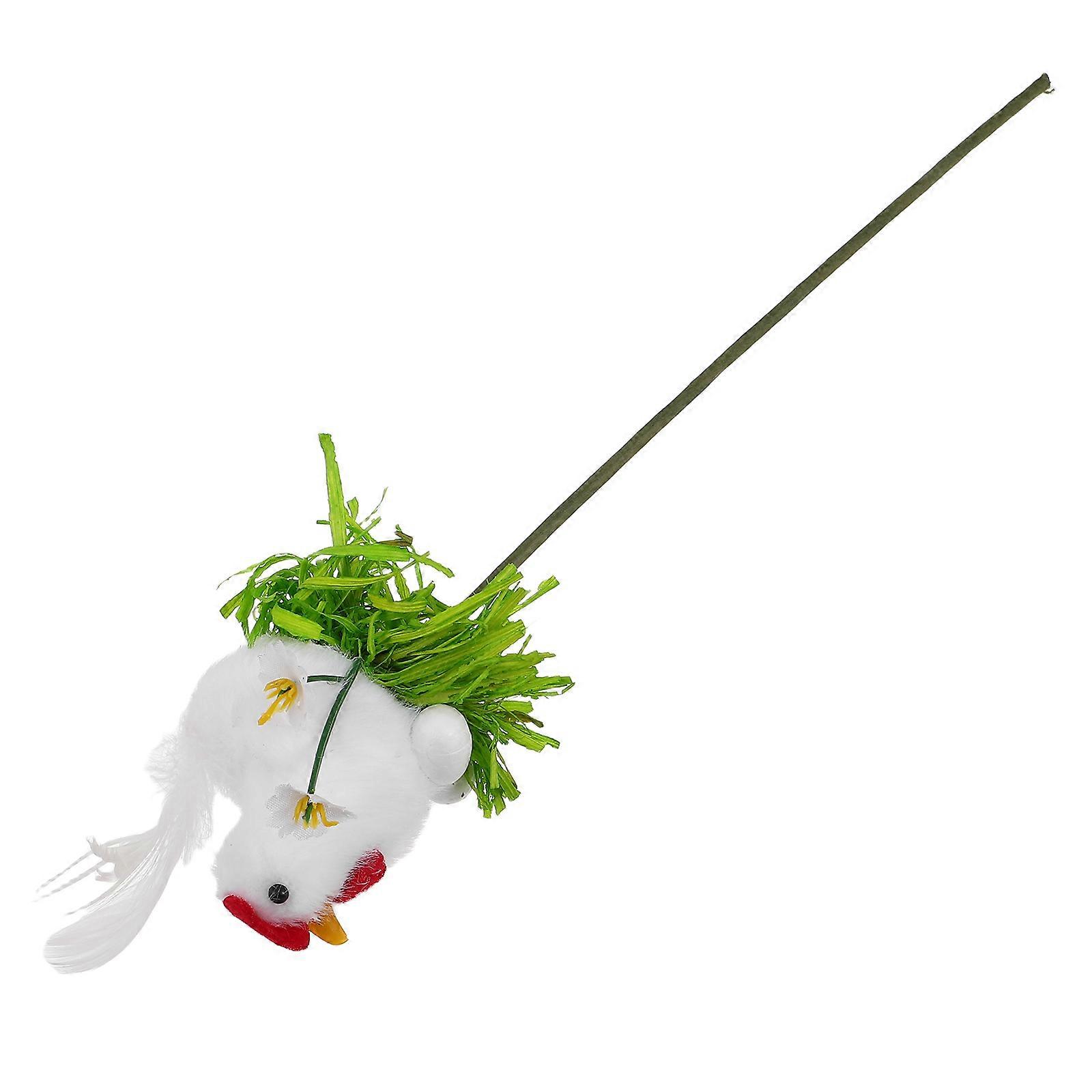 Realistic White Easter Rooster Branch Picks for Flower Arrangements, Artificial Floral Stems for Home and Spring Table Decor