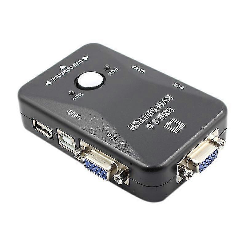 Kvm Switch 2 Port Vga Switch Usb 2.0 Kvm Mouse Switcher Keyboard 19...