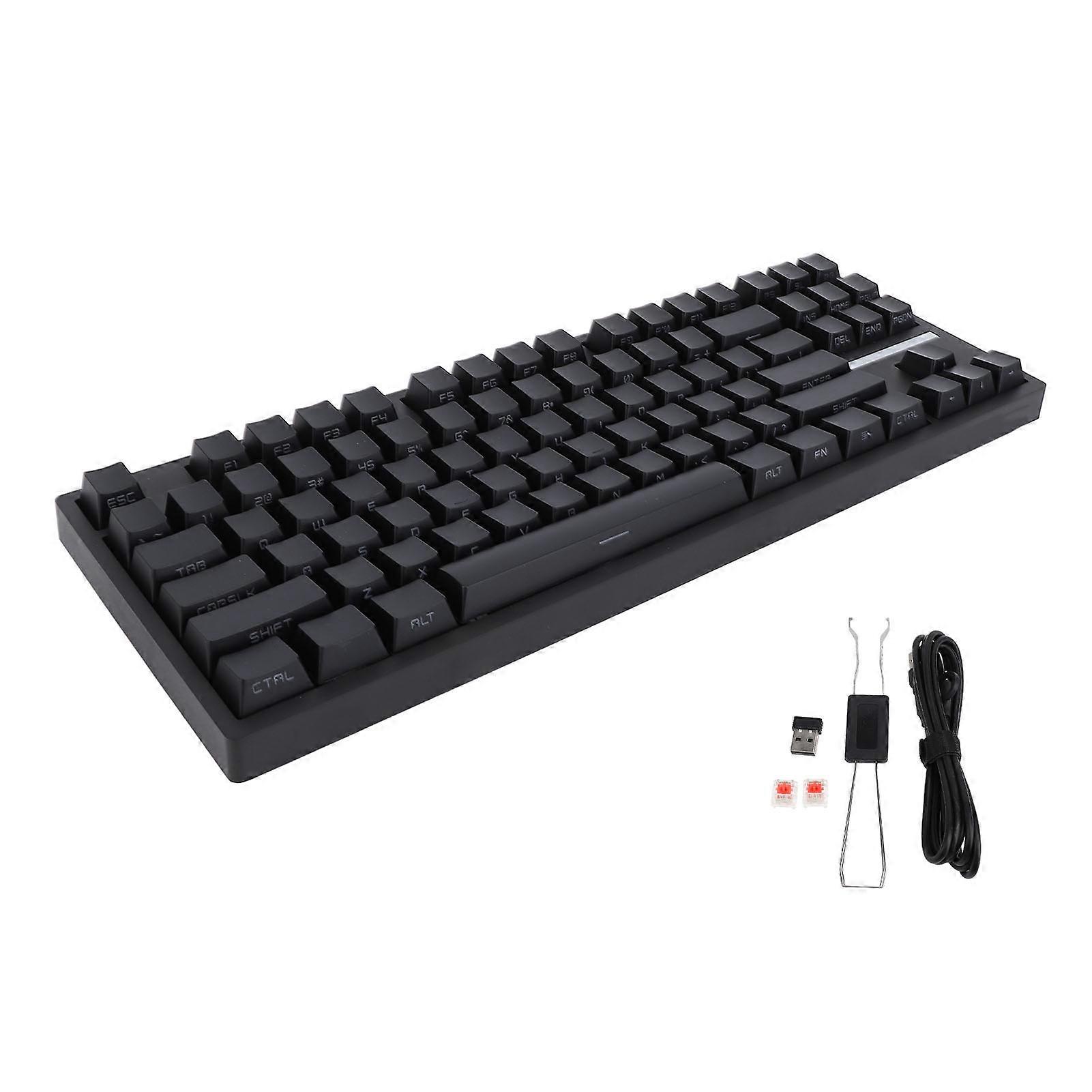 87 Key Mechanical Keyboard Red Switch RGB Backlit 3 Modes Wireless Bluetooth Type C