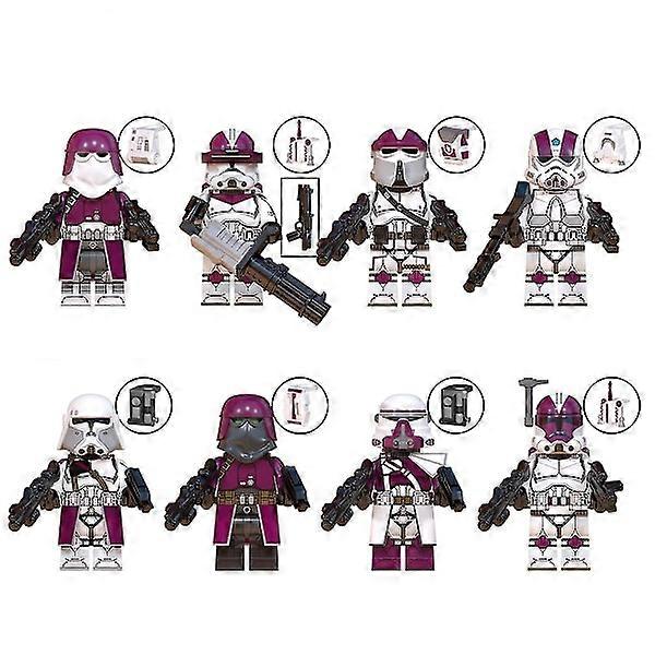 8 pcs Star Wars Minifigures Building Blocks Toys 4.5 cm Collection Clone Troopers