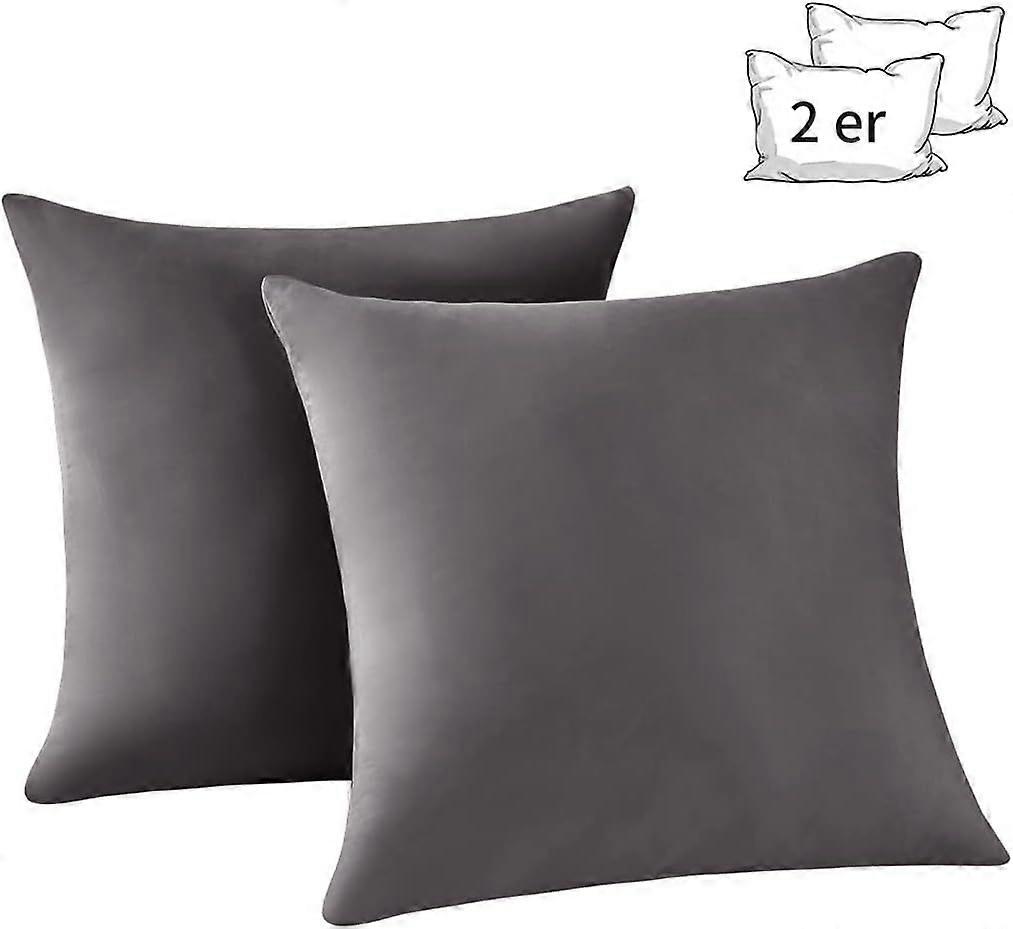 Pillowcase 40x40 set of 2 - pillowcase 40 x 40 anthracite double pack, pillow