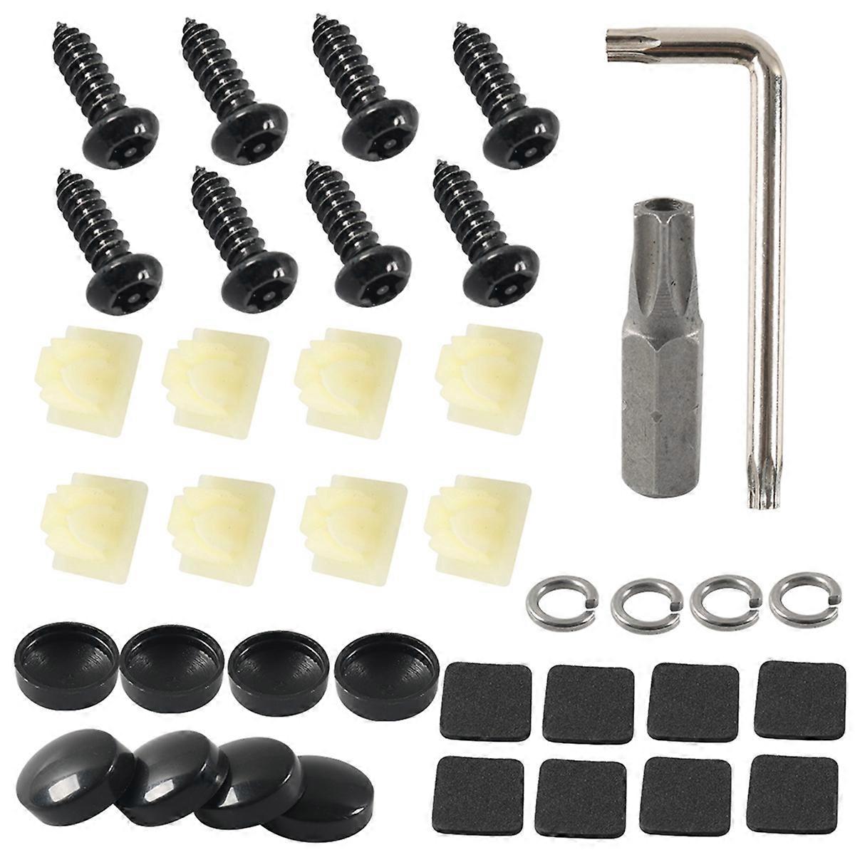 License Plate Screw Kit License Plate Frame Screw Snap License Plate Anti-Theft Buckle Insertion Fastener