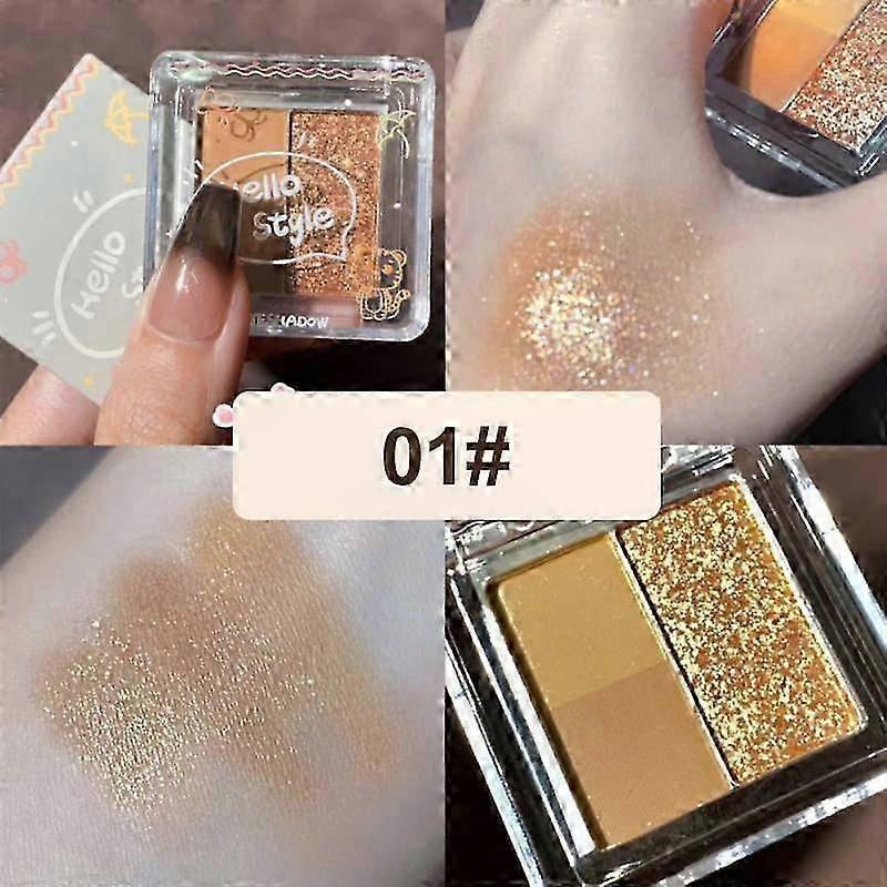 Matte and Shimmer Eye Shadow Palette with Crystal Finish Waterproof Cosmetics in 4 Colors Bright Matte Shimmer for All Occasions