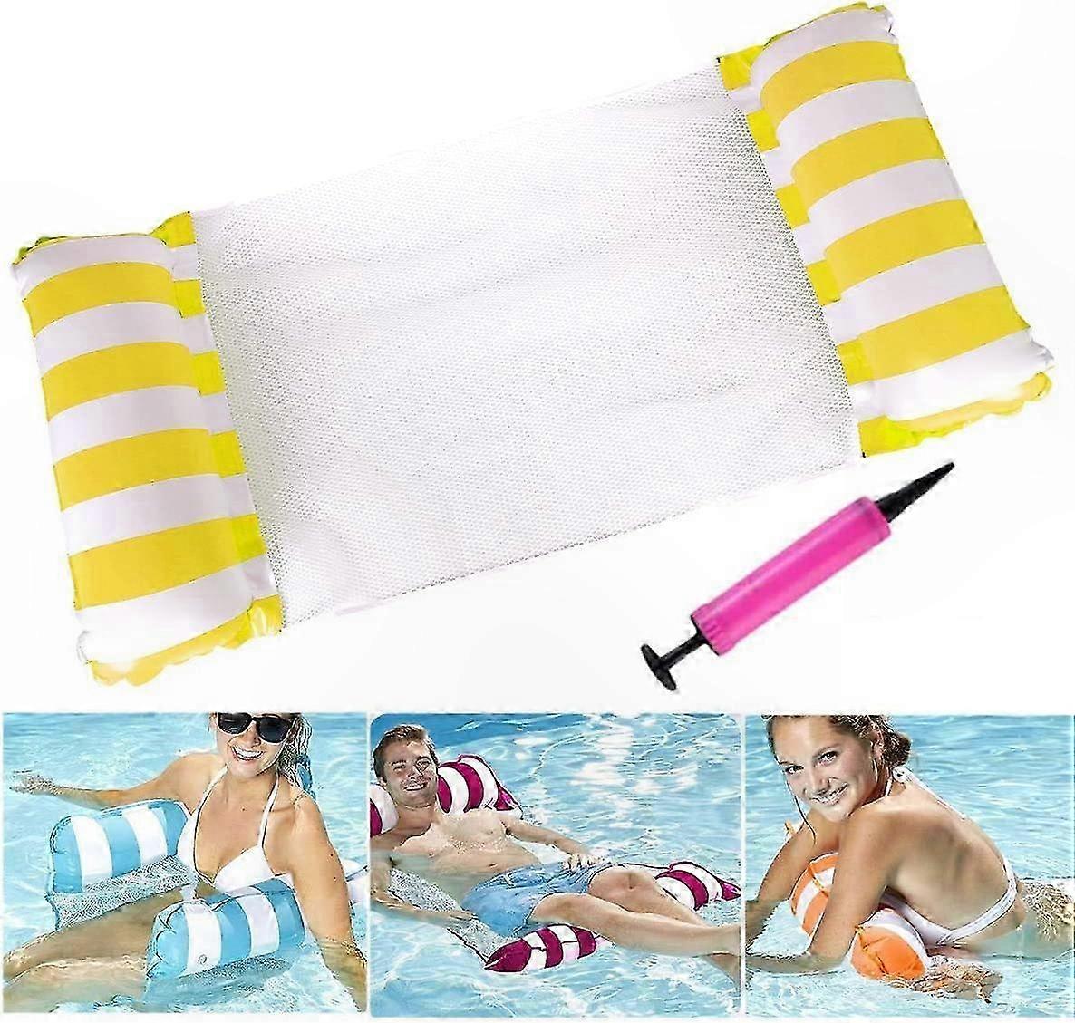 Inflatable Pool Float Lounger with Hand Pump for Relaxation and Comfort Floating