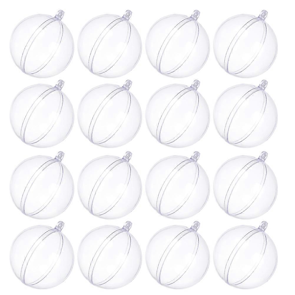 Fillable Clear Ornament Ball Capsules for DIY 24Pcs Transparent Christmas Use
