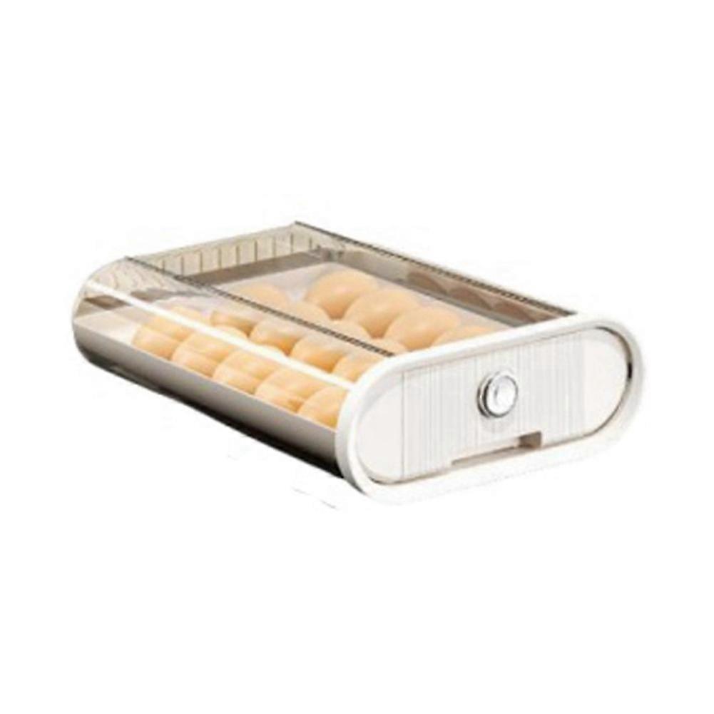 Odor-Proof Egg Storage Box with Stackable Egg Rack for Refrigerator - Auto Rolling Organizer