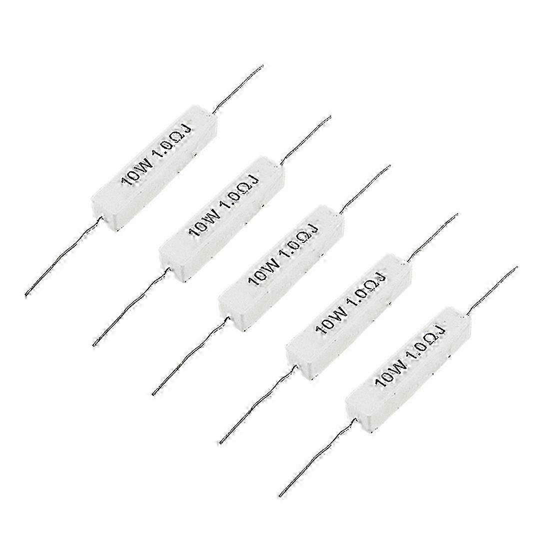 1.0 Ohm 10W Wirewound Ceramic Cement Resistor 5 Pcs