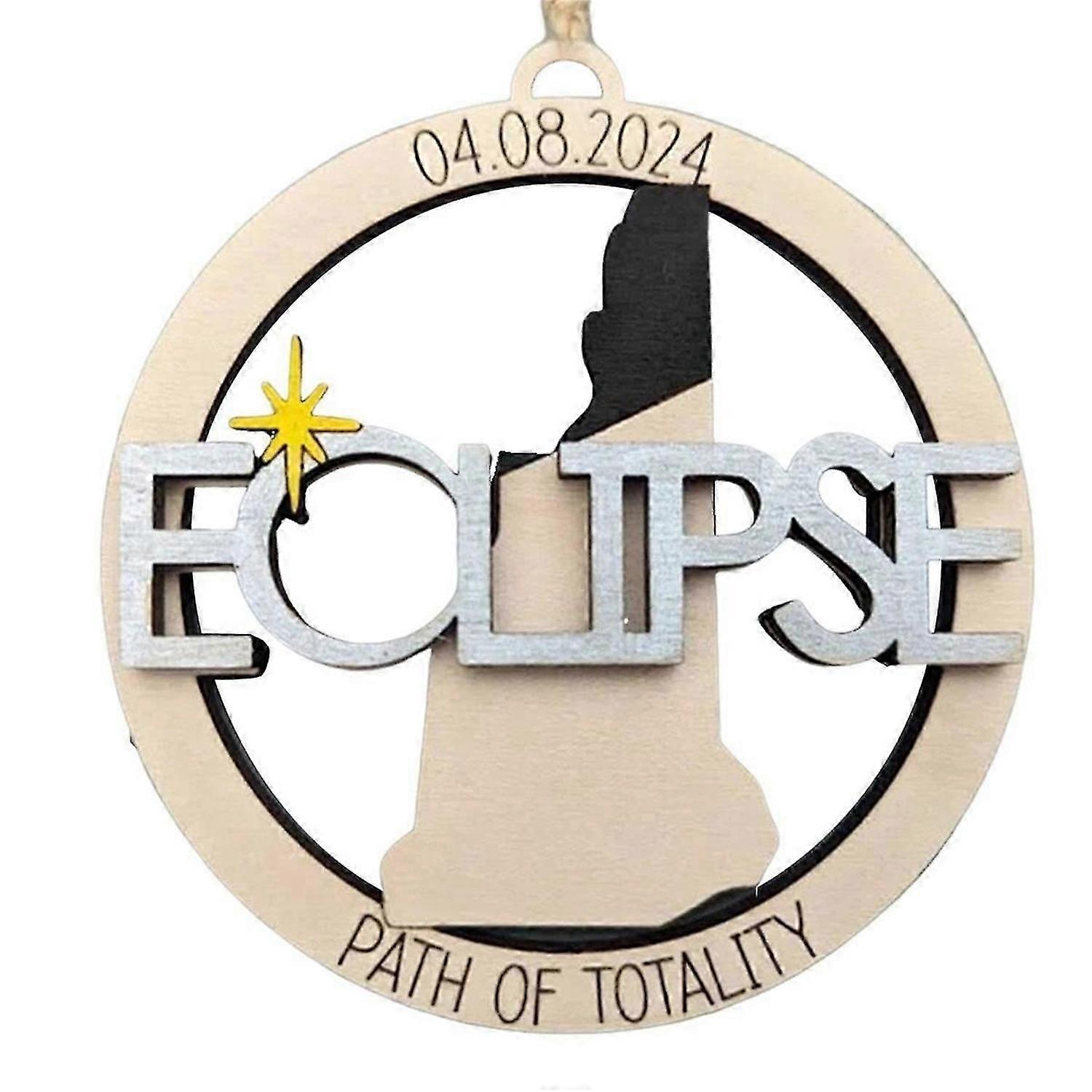 Wooden 2024 Solar Eclipse Souvenirs, 2024 Solar Eclipse Party Decorations Supplies, Solar Eclipse Keepsakes C