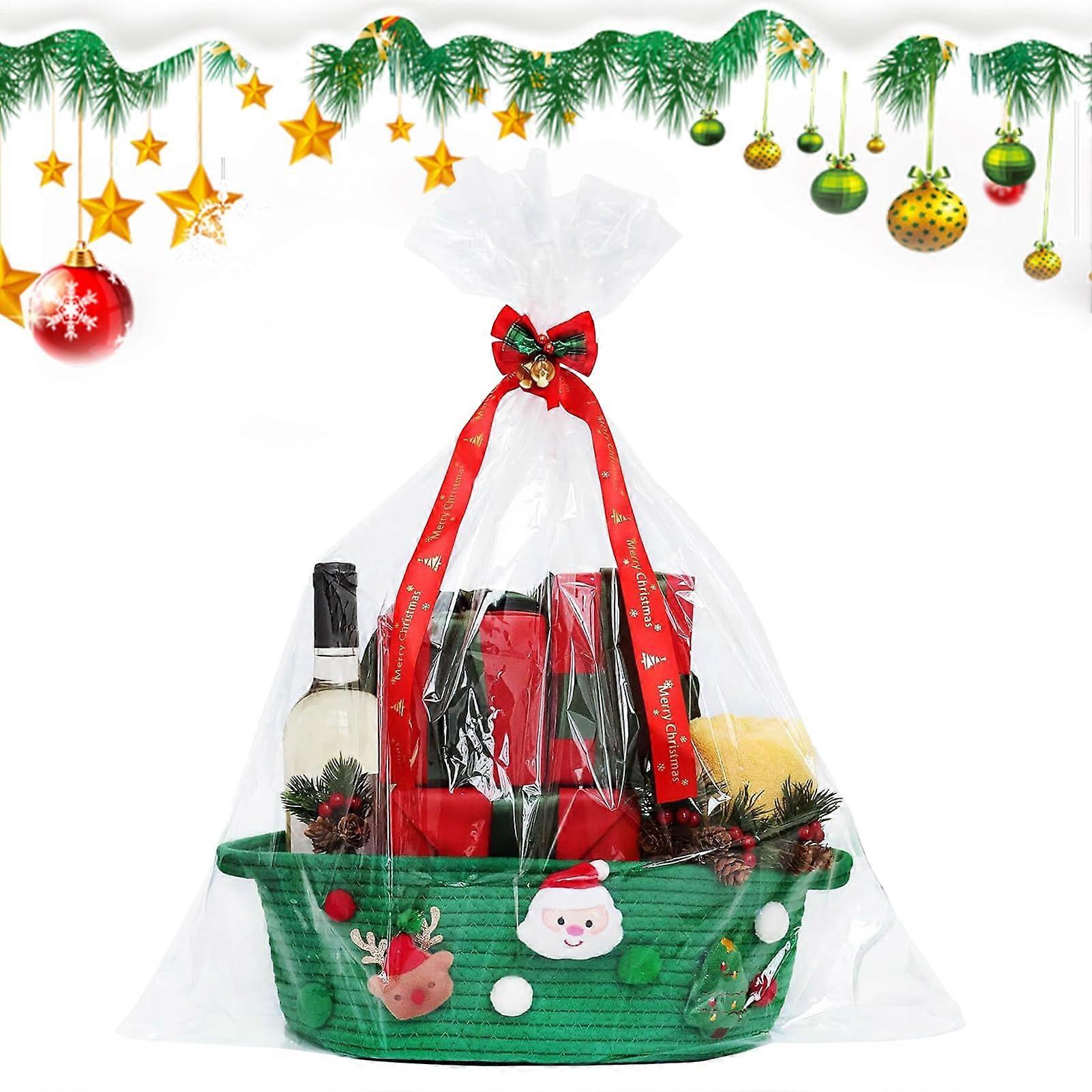 Present Basket Christmas Decorative Christmas Hamper Storage Hamper Treats Box Green For Men Women Birthday Housewarming