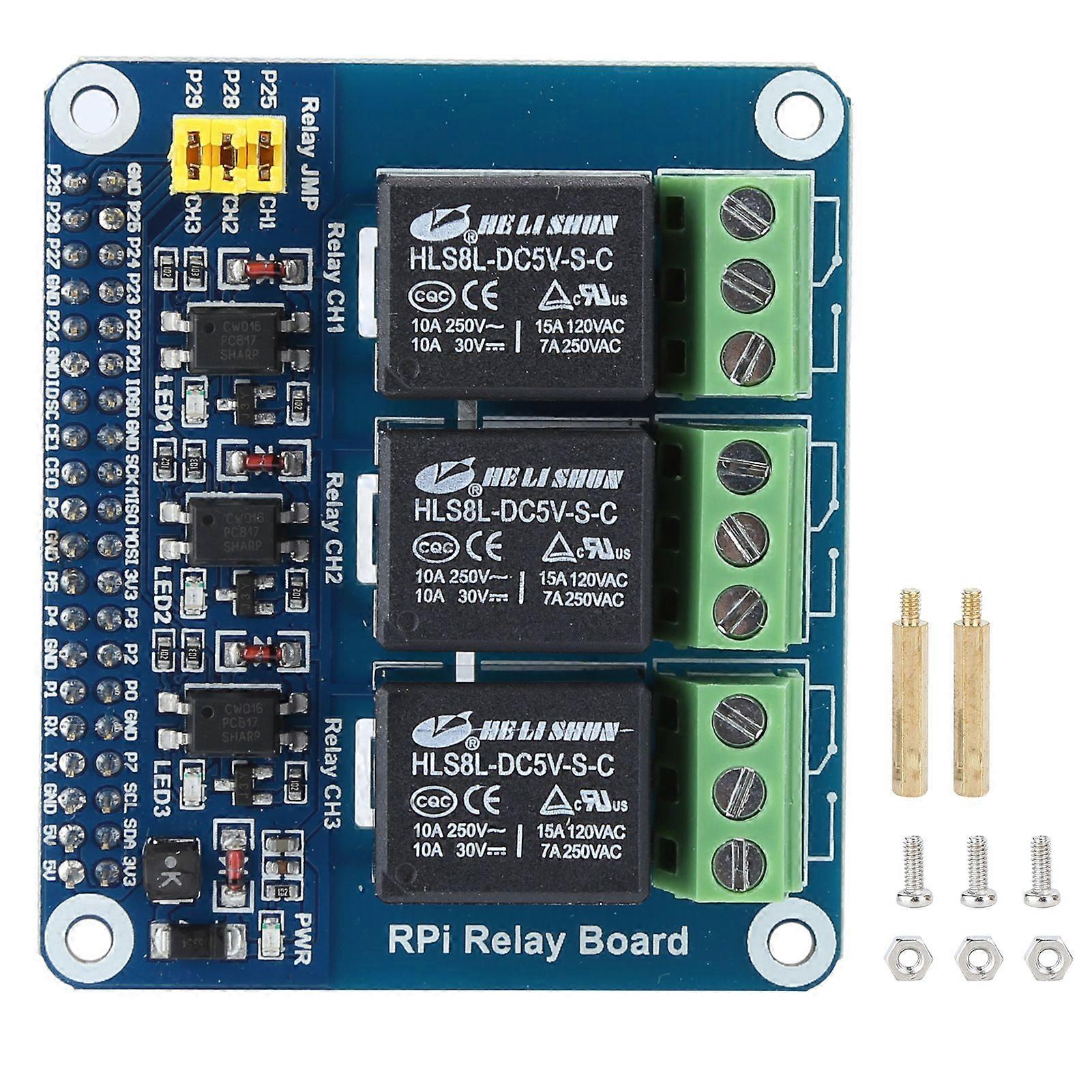 3Way Relay Module Expansion Module Fit for Raspberry Pi a b 2b 3b 4B(3Way Relay Module )
