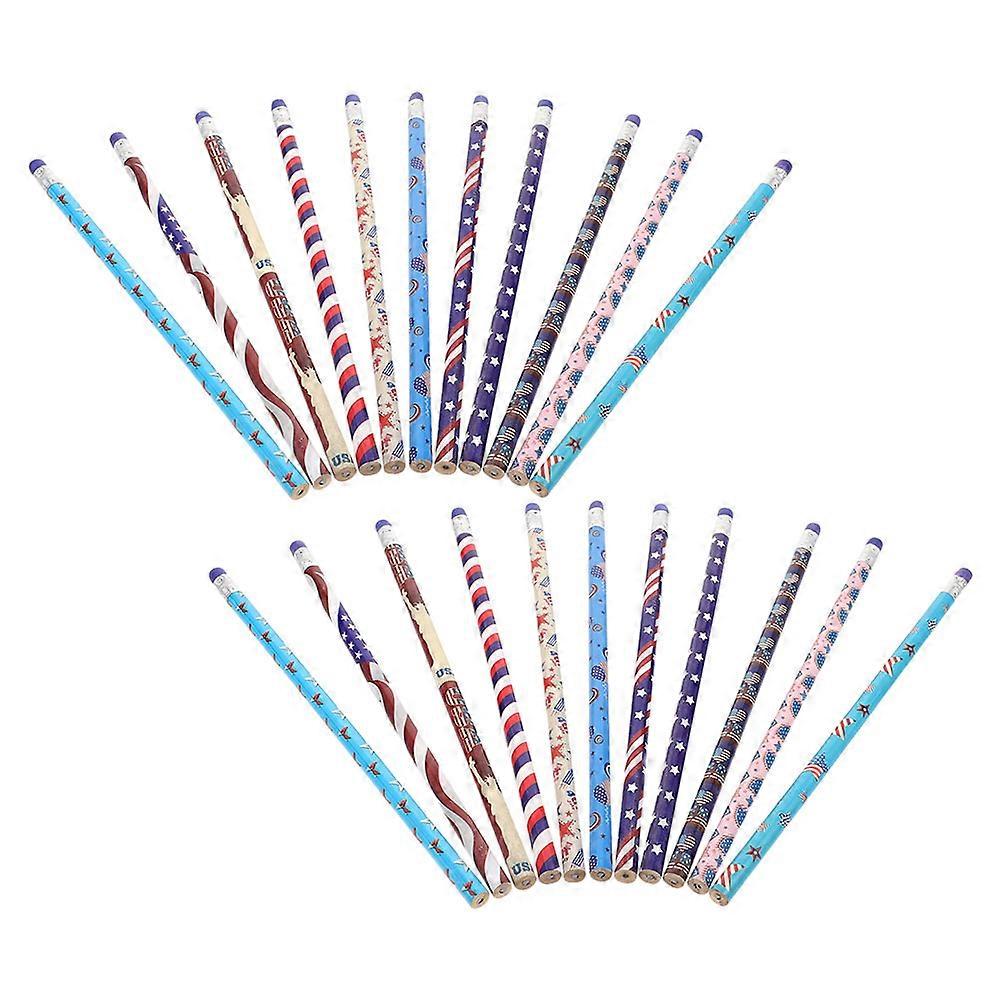 Independence Day Wood Pencils for Painting 96Pcs Patriotic Portable Set
