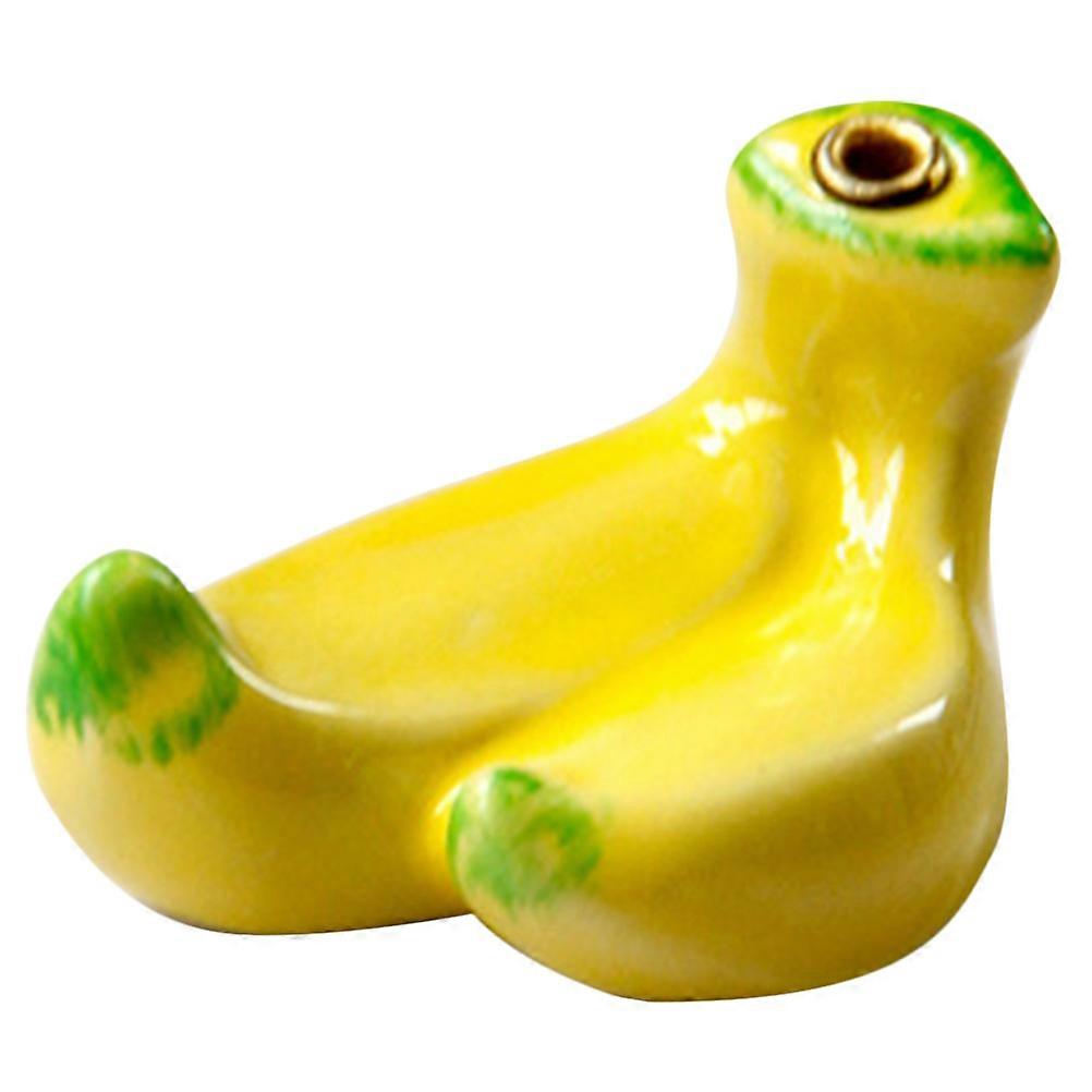 Ceramic Incense Stick Holder Banana Shape for Relaxation 3Pcs