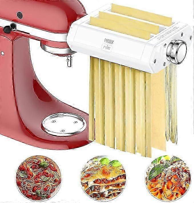 Pasta Attachment for Kitchenaid Stand Mixer, 3 in 1 set for Kitchenaid Pasta Attachment,Included Pasta Sheet Roller, Fettuccine Cutter, Spaghetti Cutt
