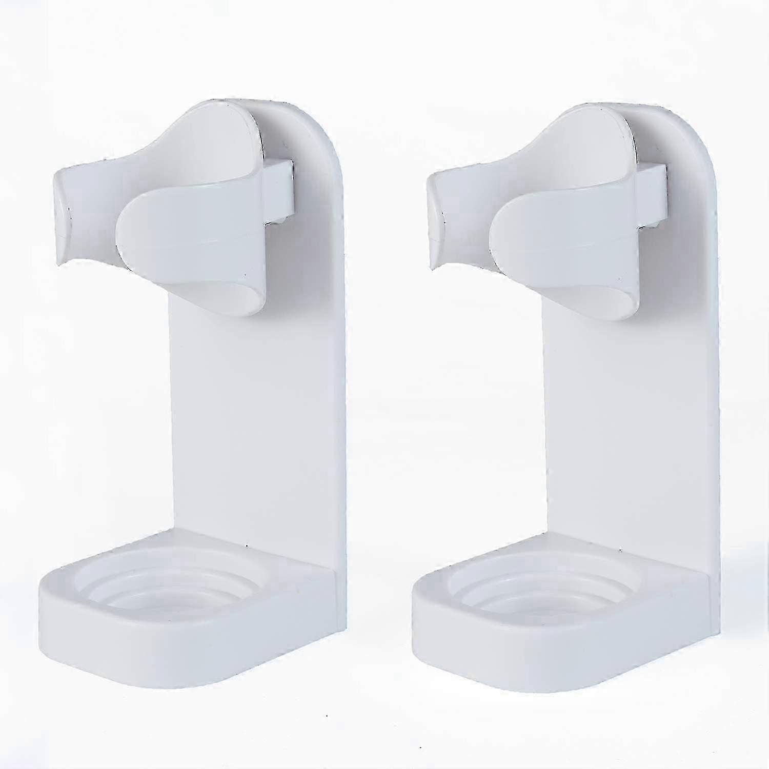 Electric Toothbrush Holder Wall Mounted Organizer White 2pcs