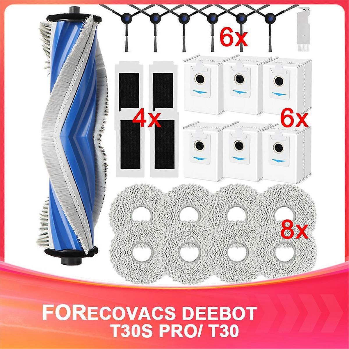 Accessories for T30S Pro/ T30S,Replacement Part with Main Brush,Mop Cloths,Dust Bags,Side Brushes,Filters